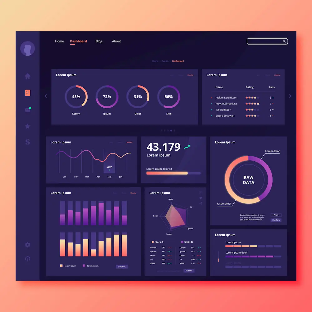 Next.js SaaS dashboard mockup