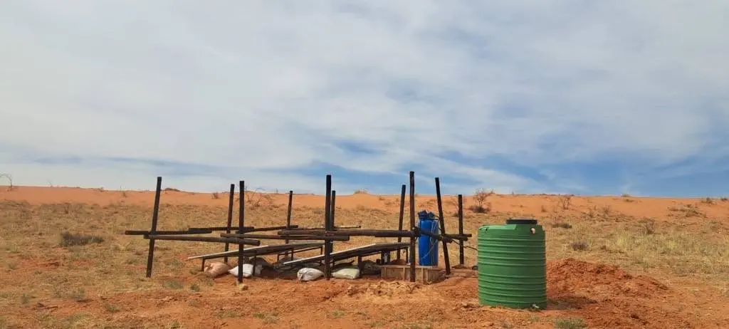 Water vending installation in Kalahari desert