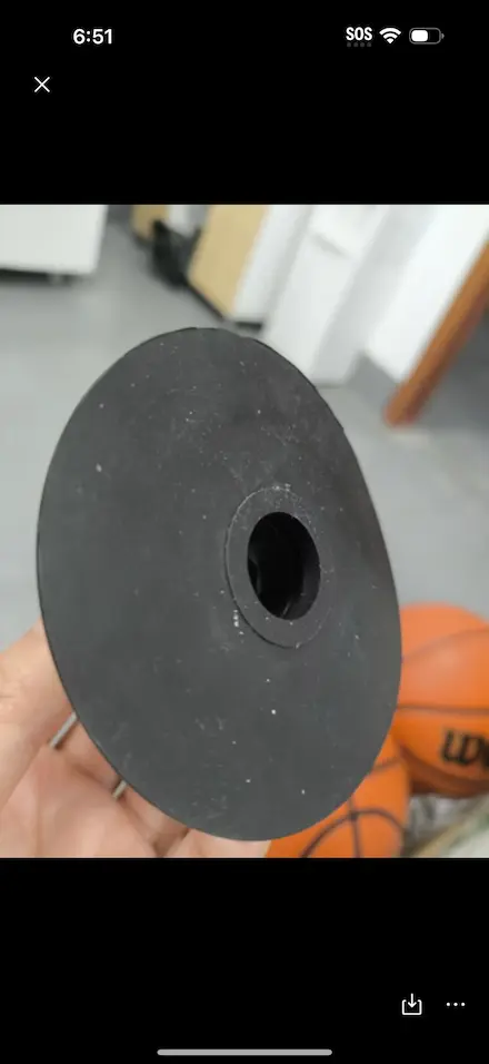 Basketball dribble tracker enclosure housing shown with dimension reference